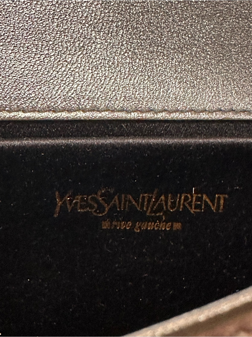 Yves Saint Laurent Metallic Silver Embossed Envelope Clutch - Picture 3 of 9